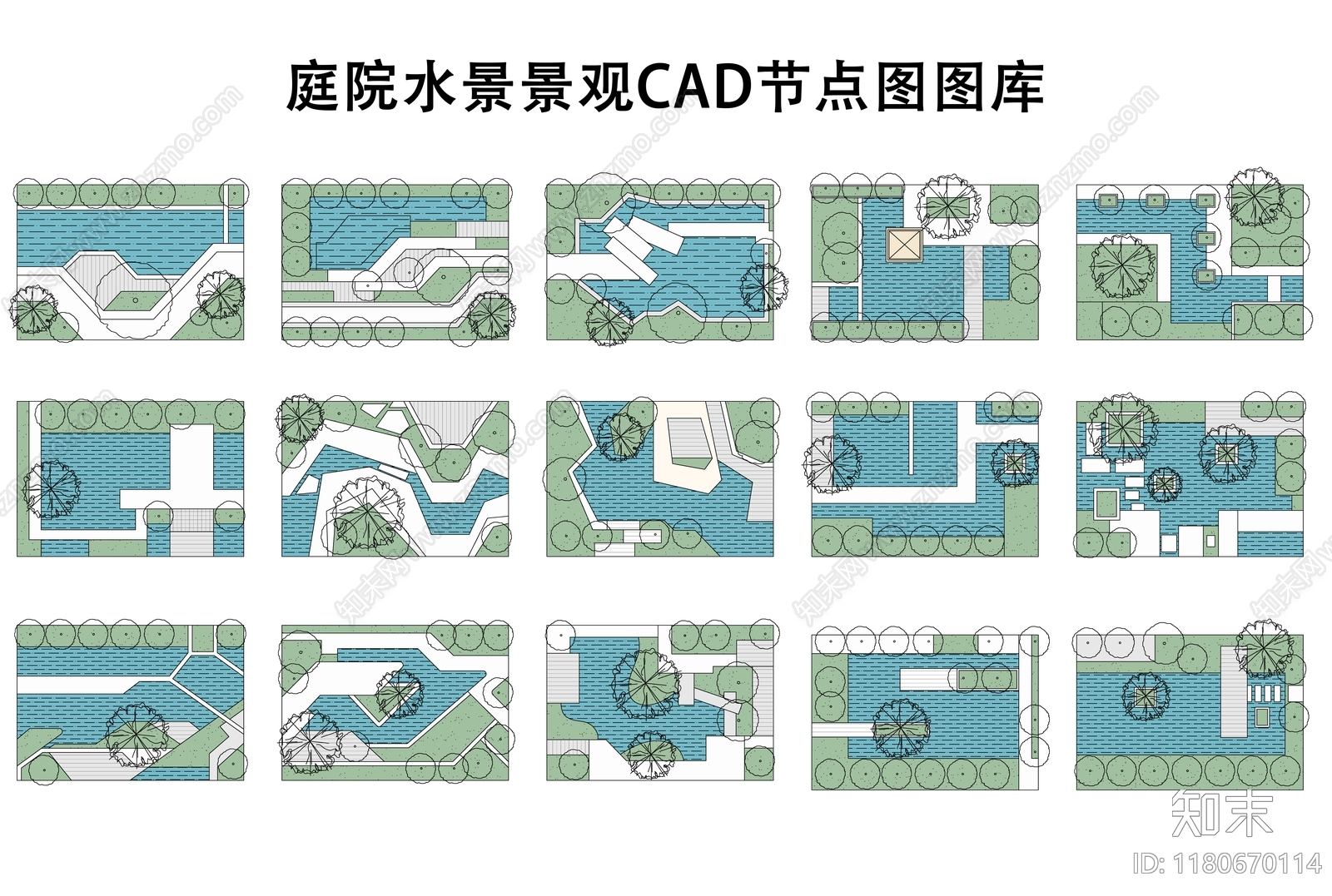 现代庭院施工图下载【ID:1180670114】