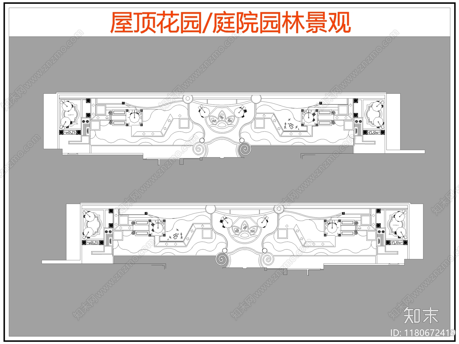 现代屋顶花园施工图下载【ID:1180672419】