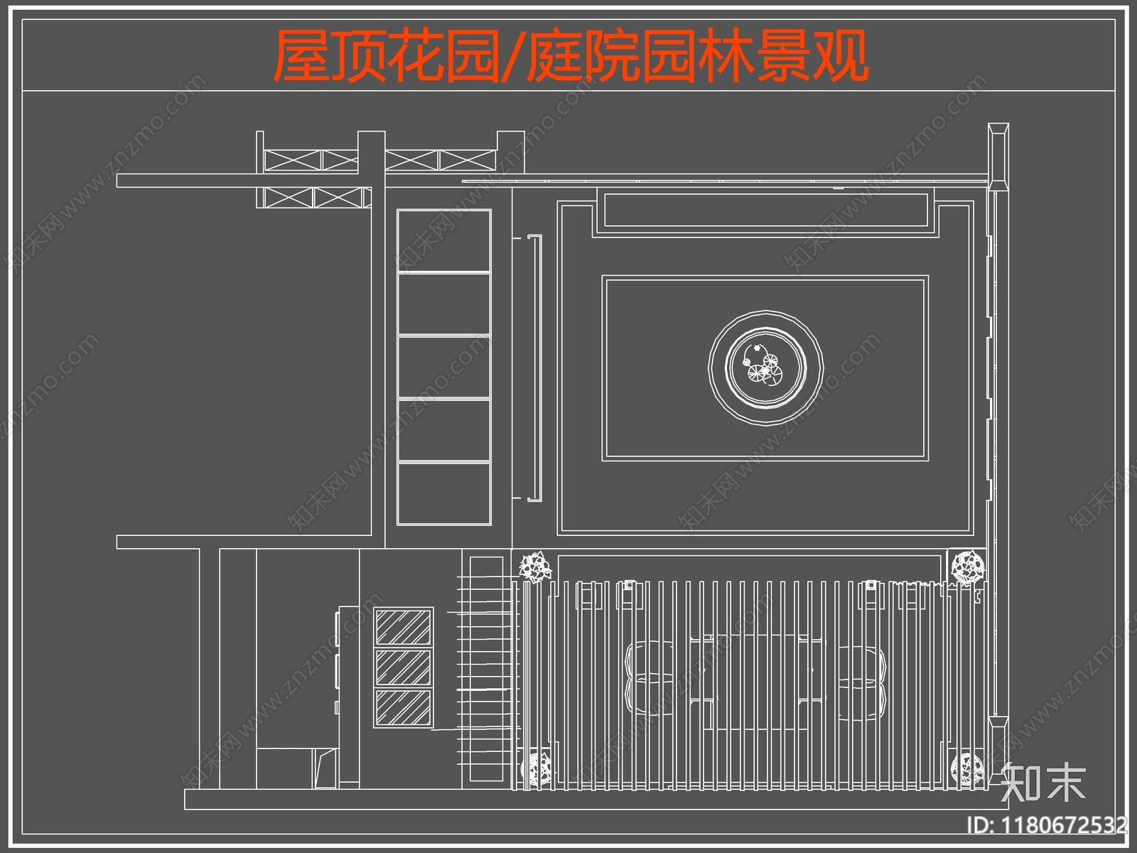 现代屋顶花园cad施工图下载【ID:1180672532】