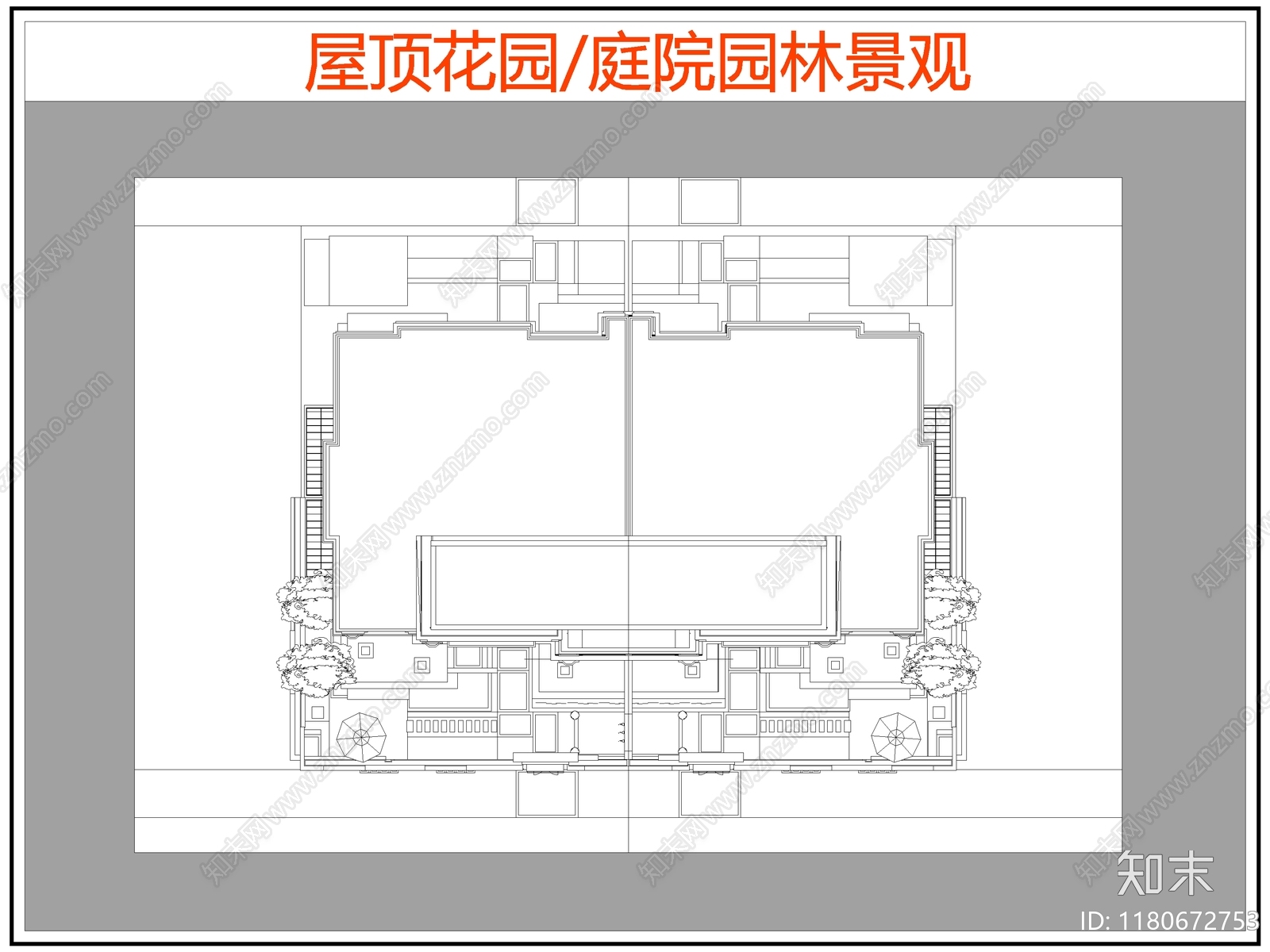现代屋顶花园cad施工图下载【ID:1180672753】