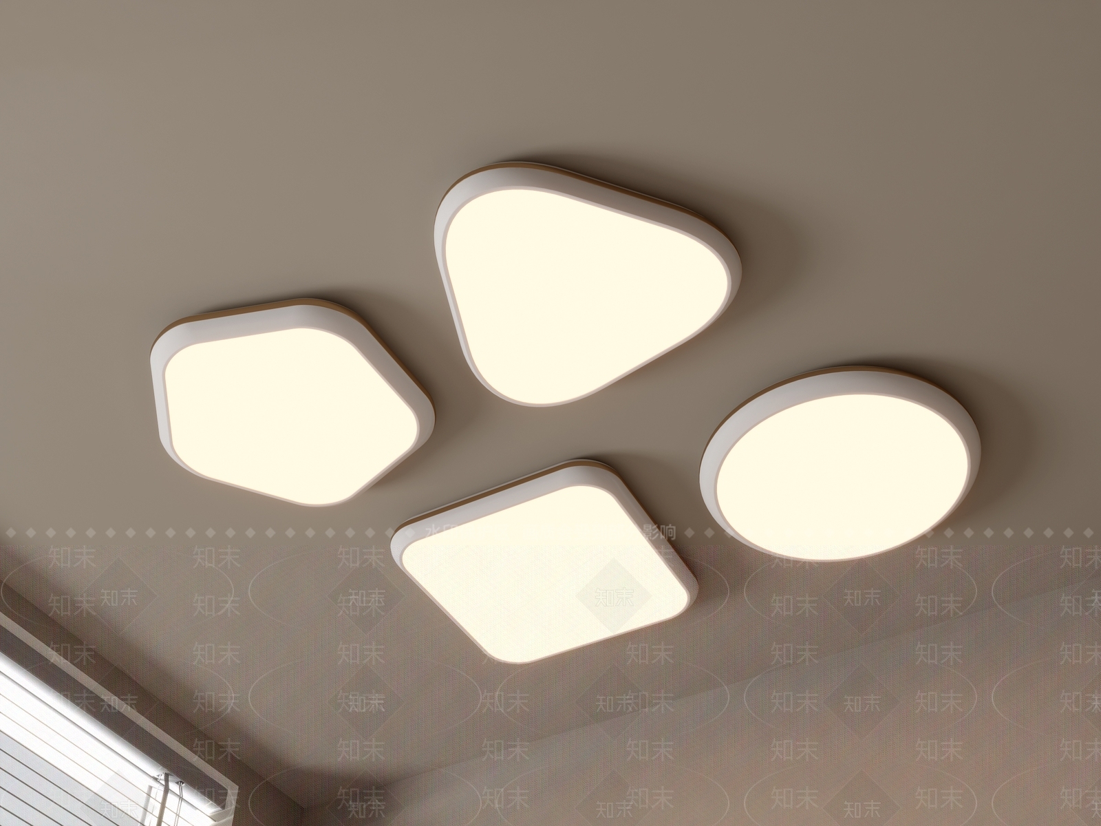 现代简约吸顶灯3D模型下载【ID:1180673875】