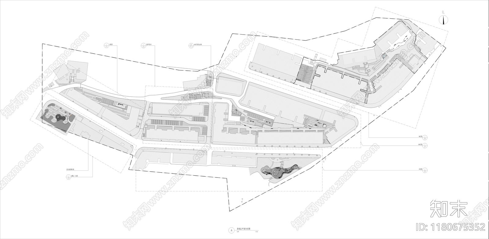 现代公园景观cad施工图下载【ID:1180675352】