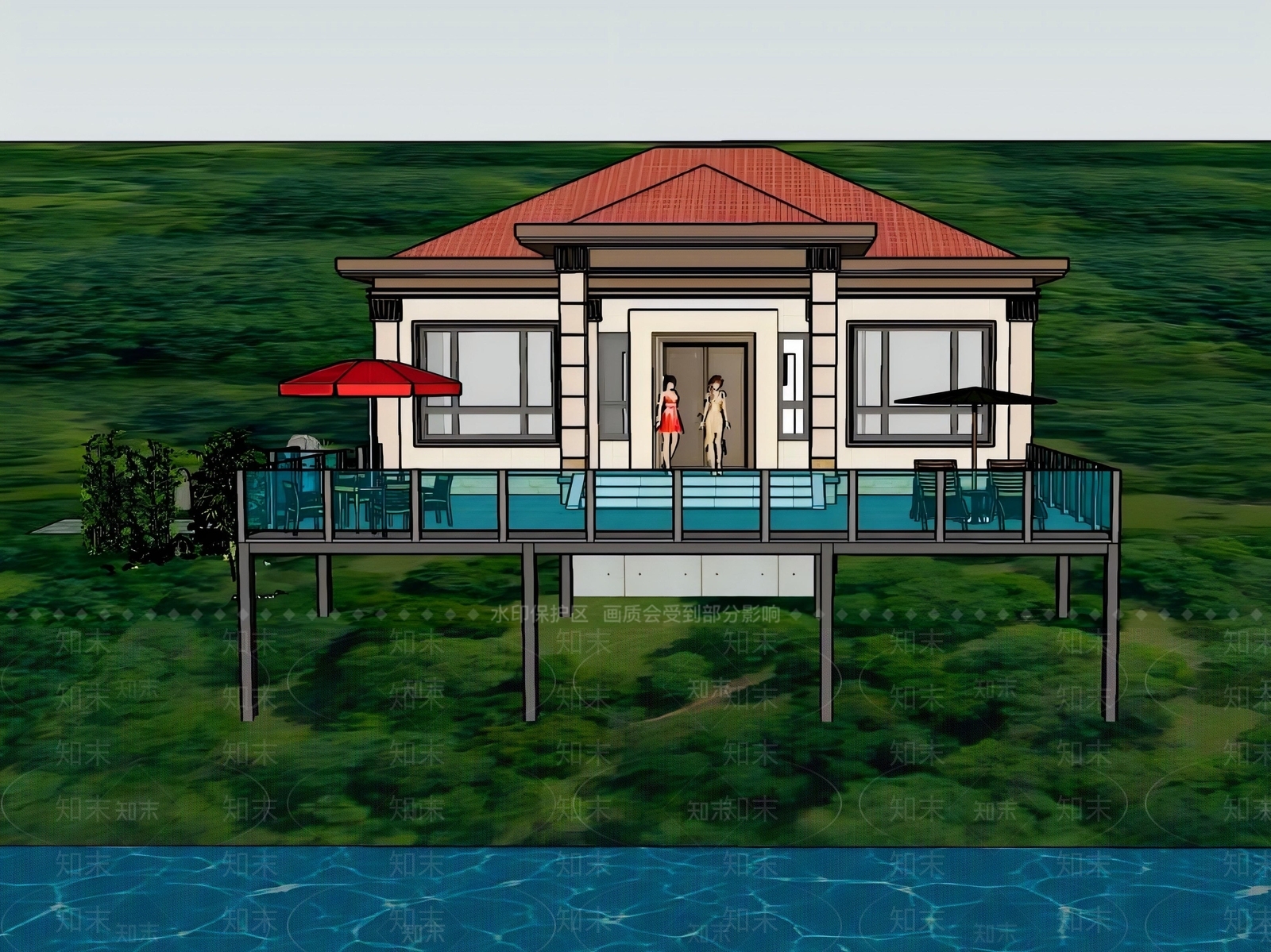 欧式乡村民房SU模型下载【ID:1180675353】