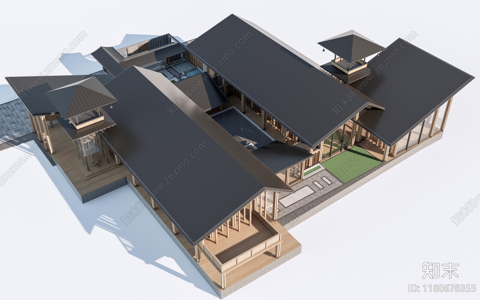 新中式其他商业建筑3D模型下载【ID:1180678355】