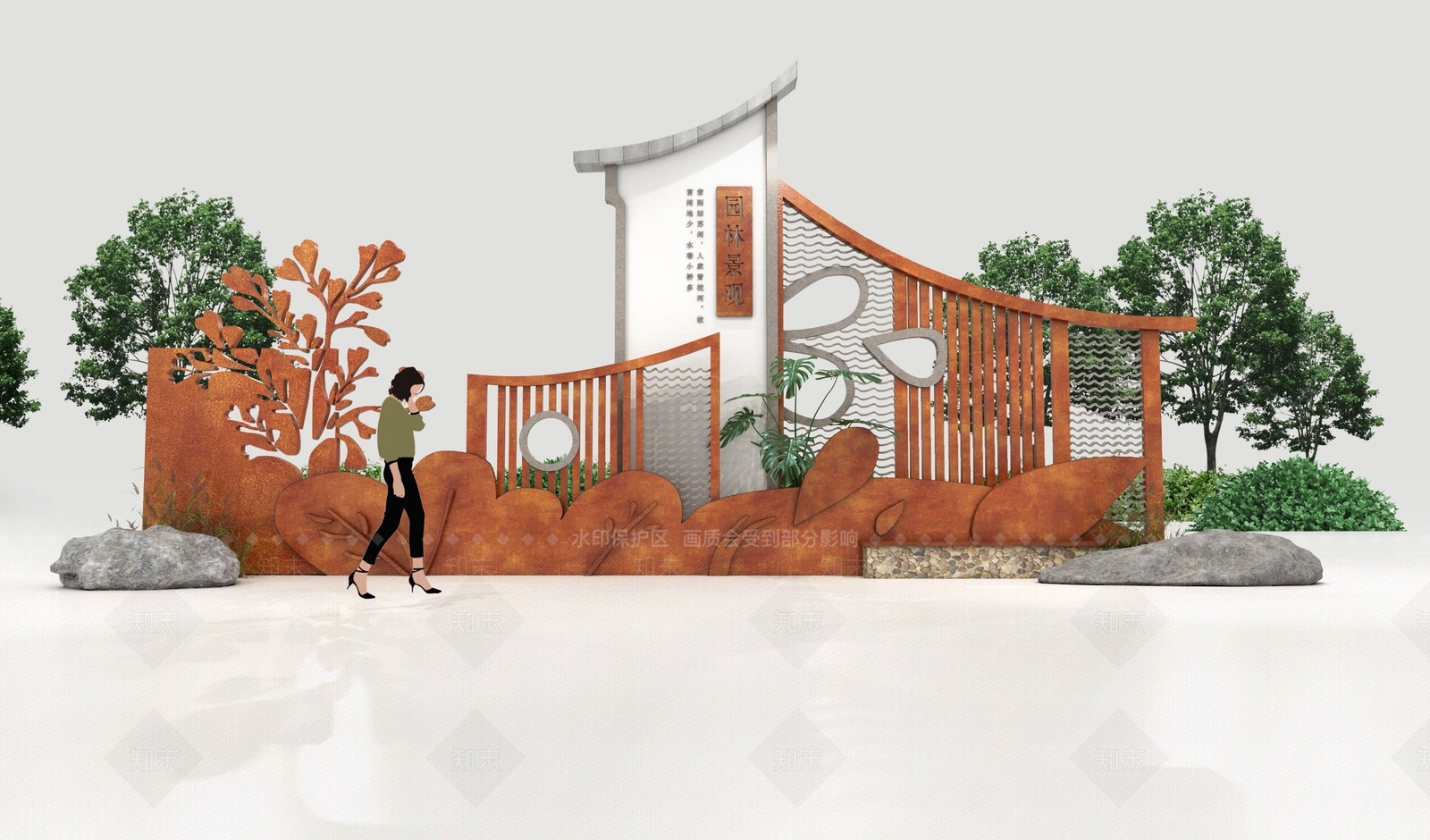 现代景墙3D模型下载【ID:1180679134】