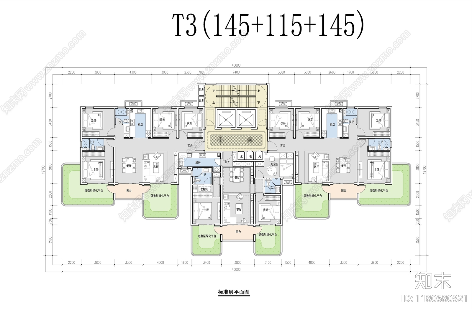 现代住宅楼建筑cad施工图下载【ID:1180680321】