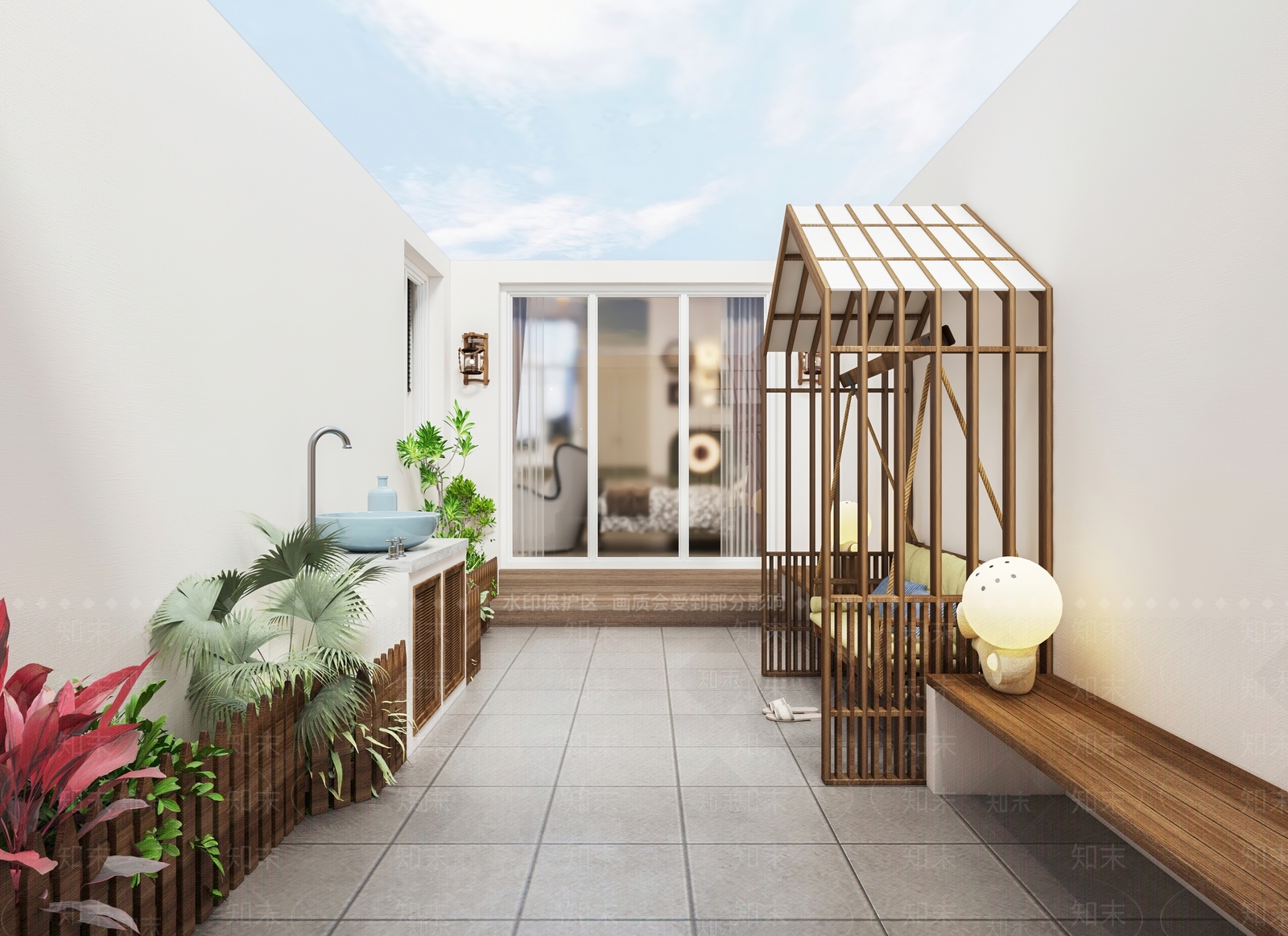 现代阳台3D模型下载【ID:1180690468】