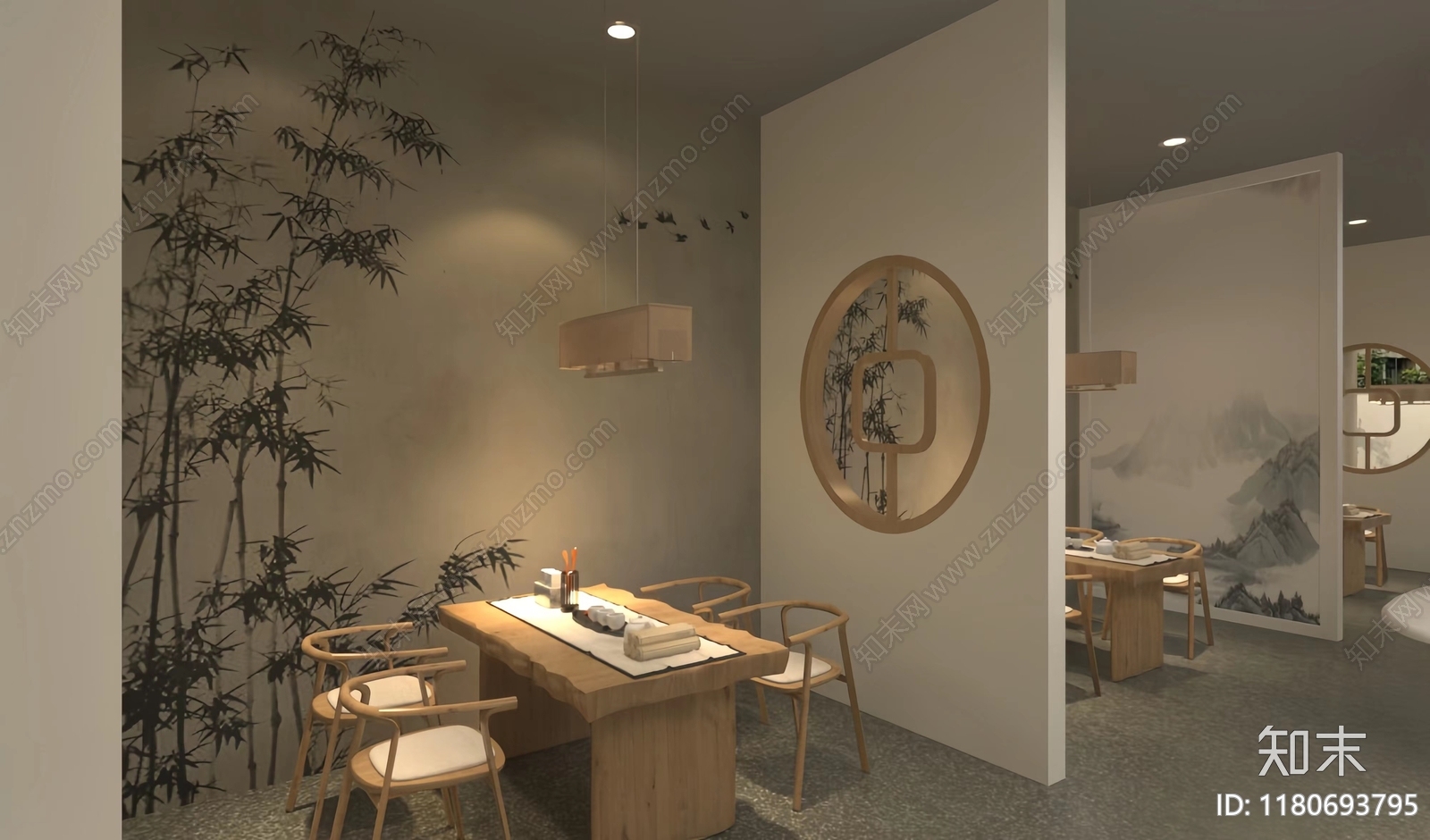 新中式茶餐厅3D模型下载【ID:1180693795】