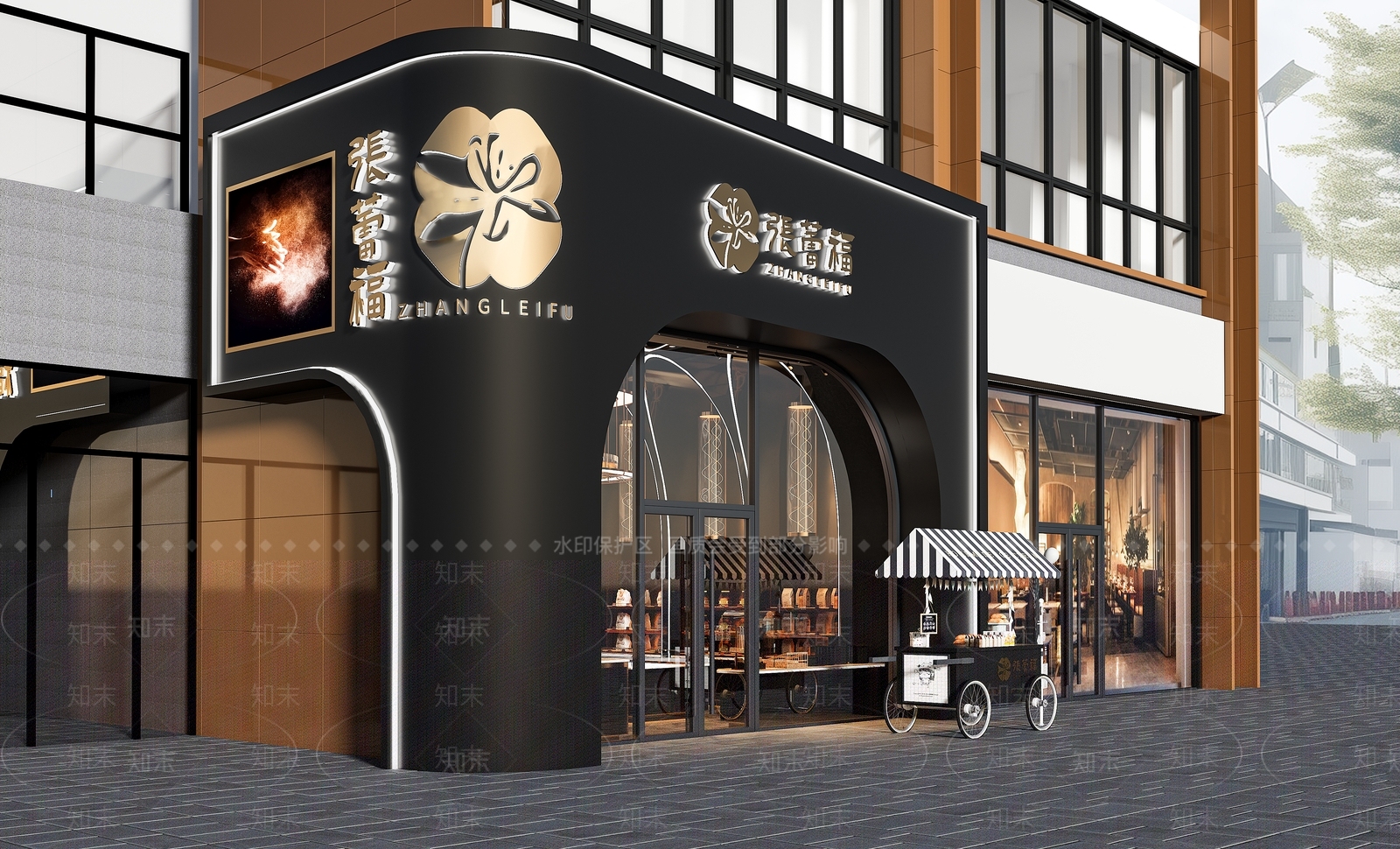 现代轻奢甜品面包店3D模型下载【ID:1180692315】