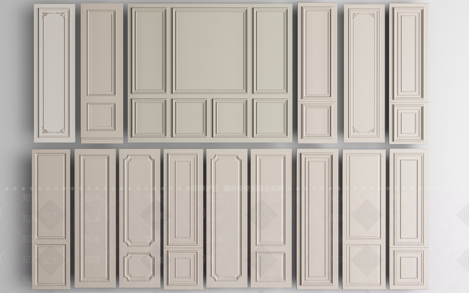 欧式护墙板SU模型下载【ID:1180693113】