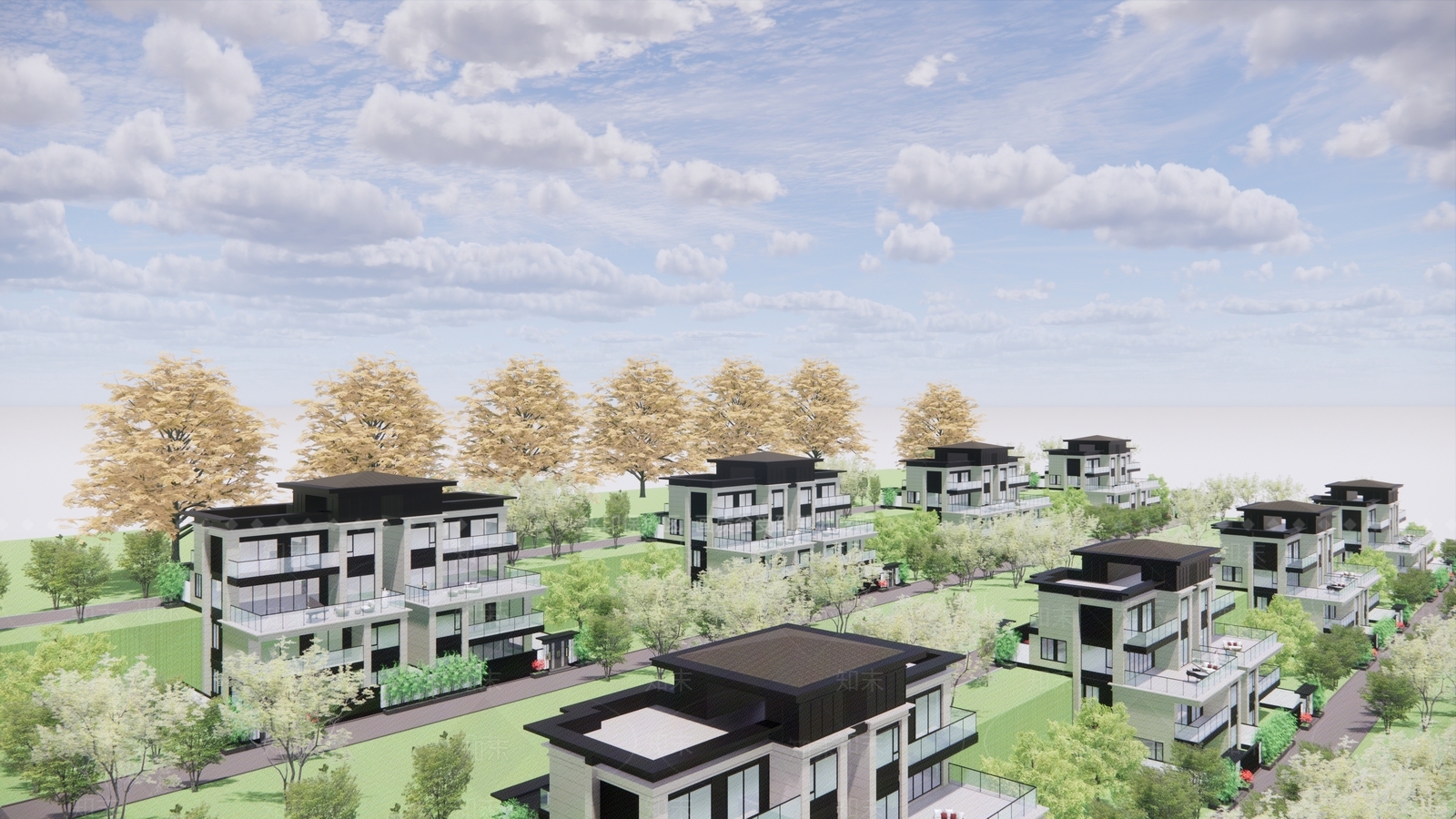新中式多层住宅SU模型下载【ID:1180765632】