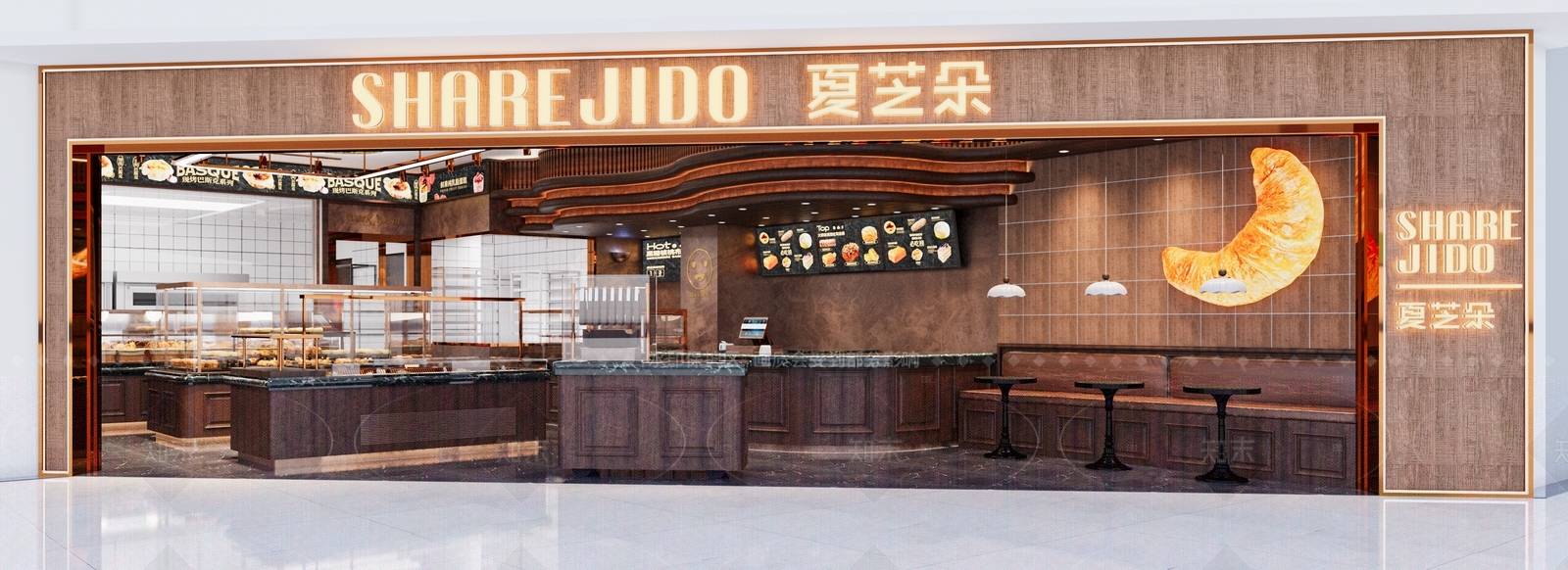 现代复古甜品面包店3D模型下载【ID:1180693850】