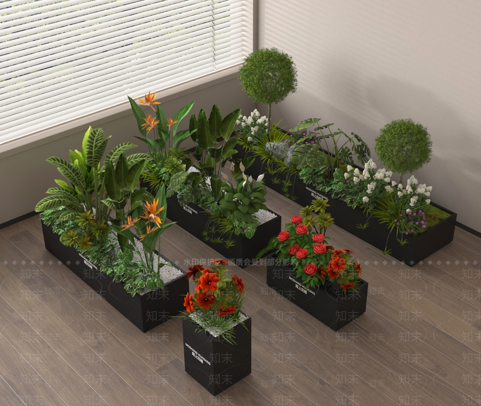 花草组合3D模型下载【ID:1180693528】