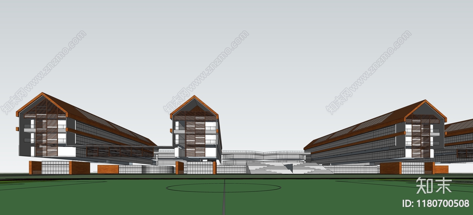 现代学校建筑SU模型下载【ID:1180700508】