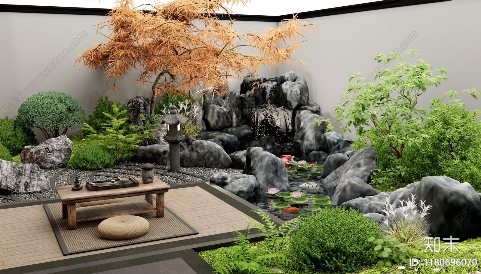 新中式假山水景3D模型下载【ID:1180696070】