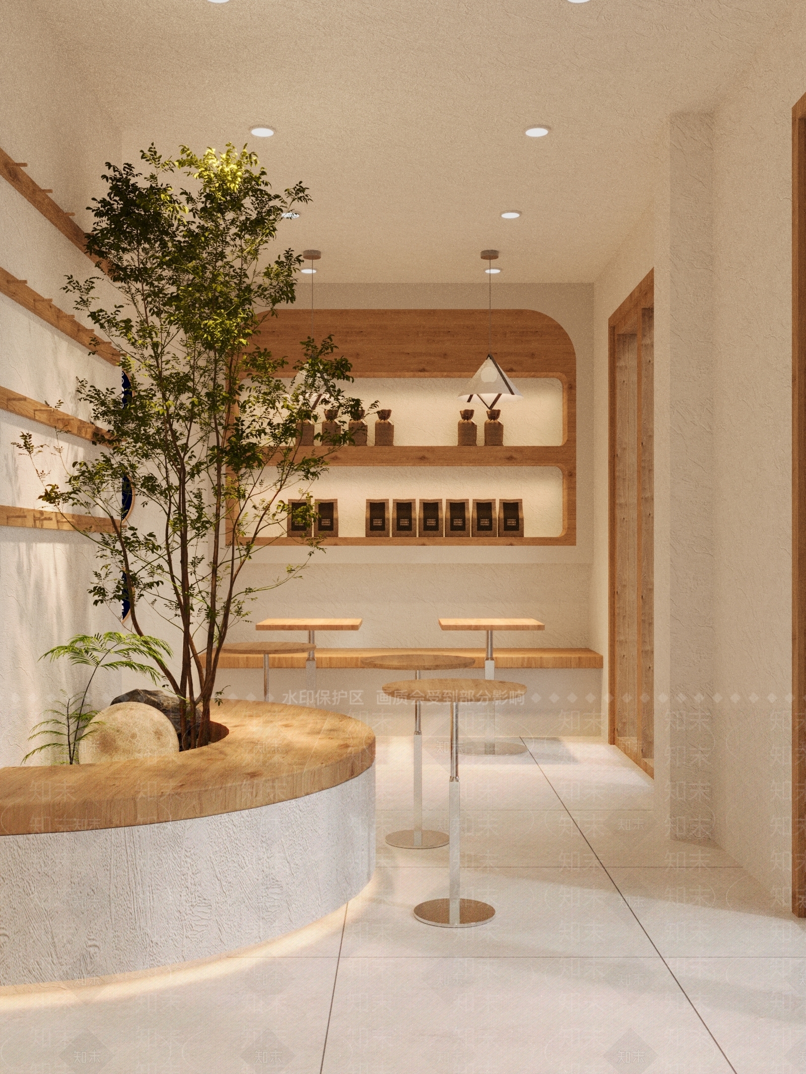 原木奶油奶茶店3D模型下载【ID:1180697236】