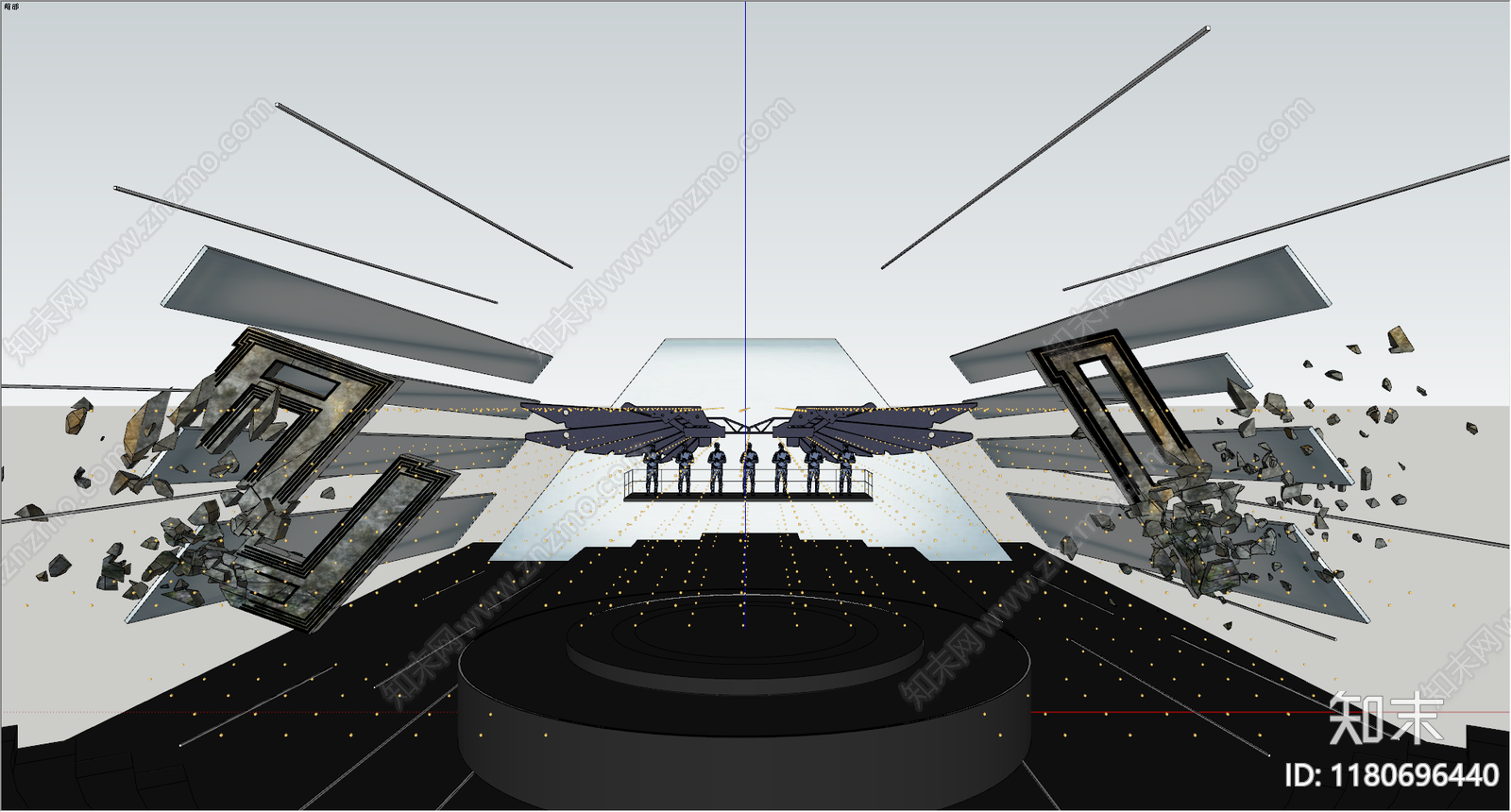 工业复古舞台SU模型下载【ID:1180696440】