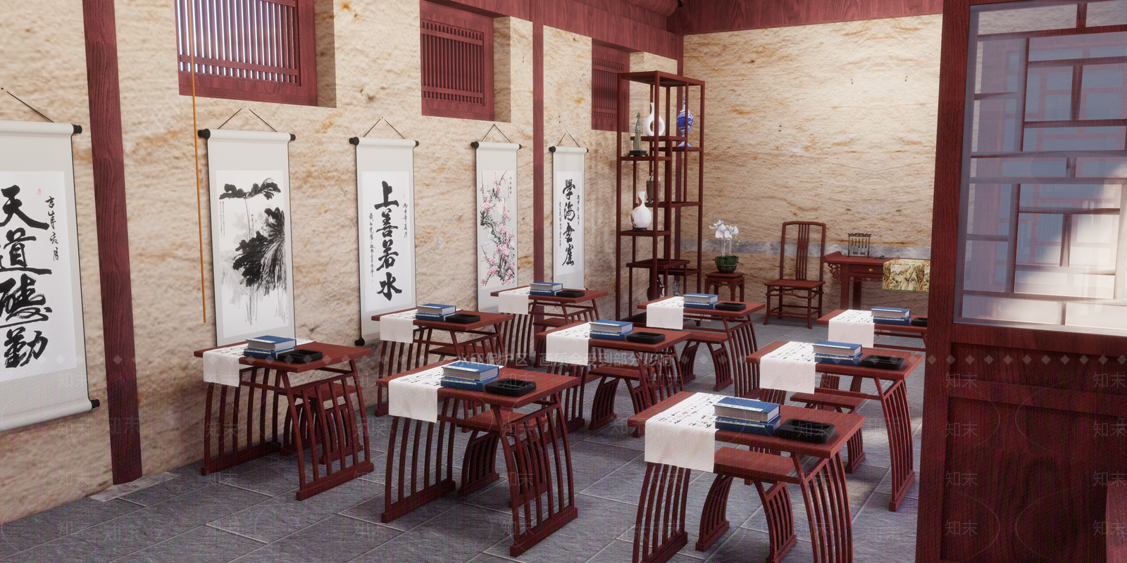 中式复古别墅庭院SU模型下载【ID:1180697086】