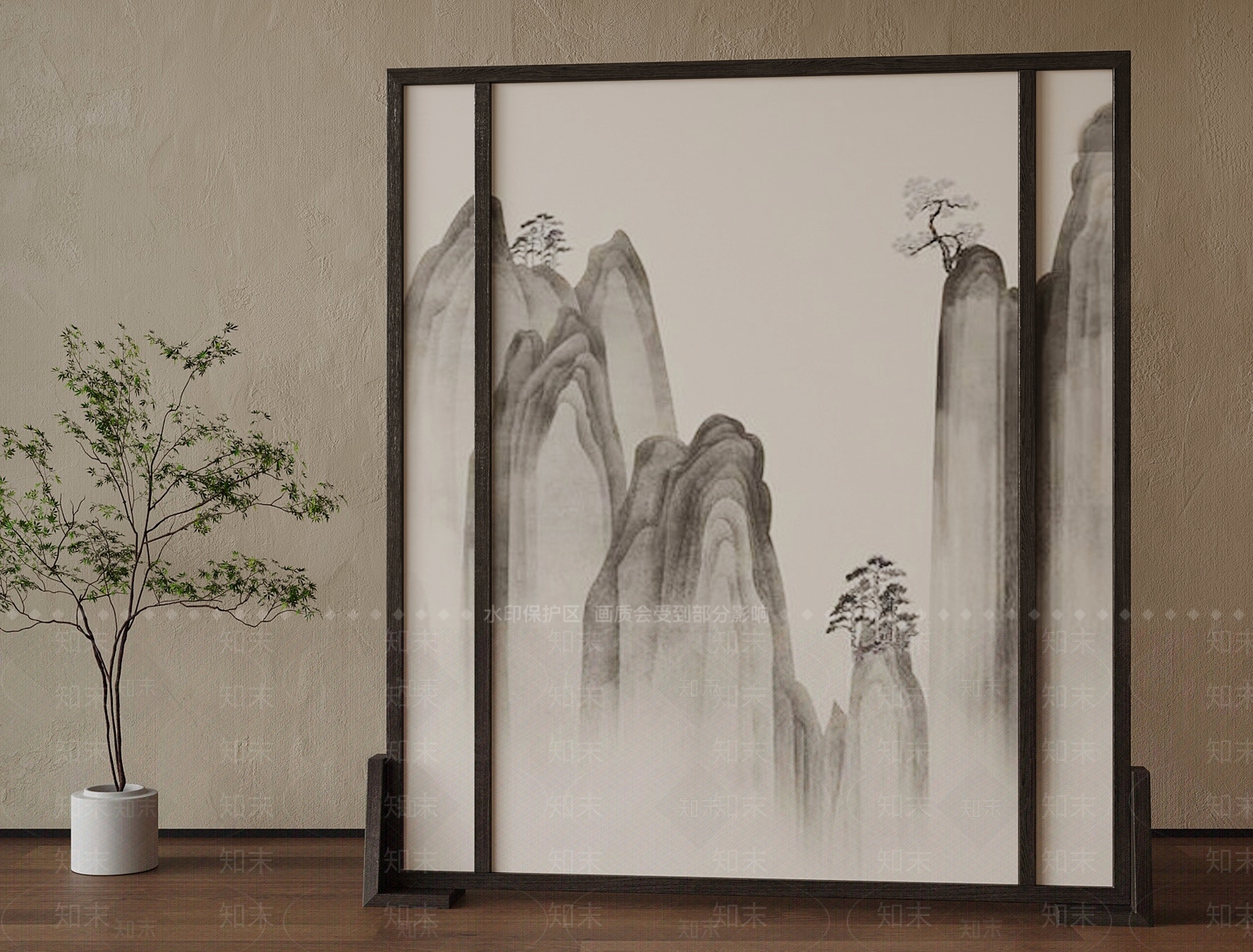 新中式屏风SU模型下载【ID:1180699136】