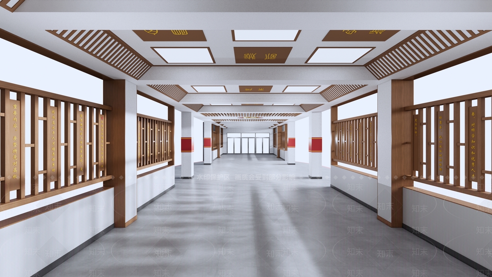 新中式其他学校空间SU模型下载【ID:1180708411】