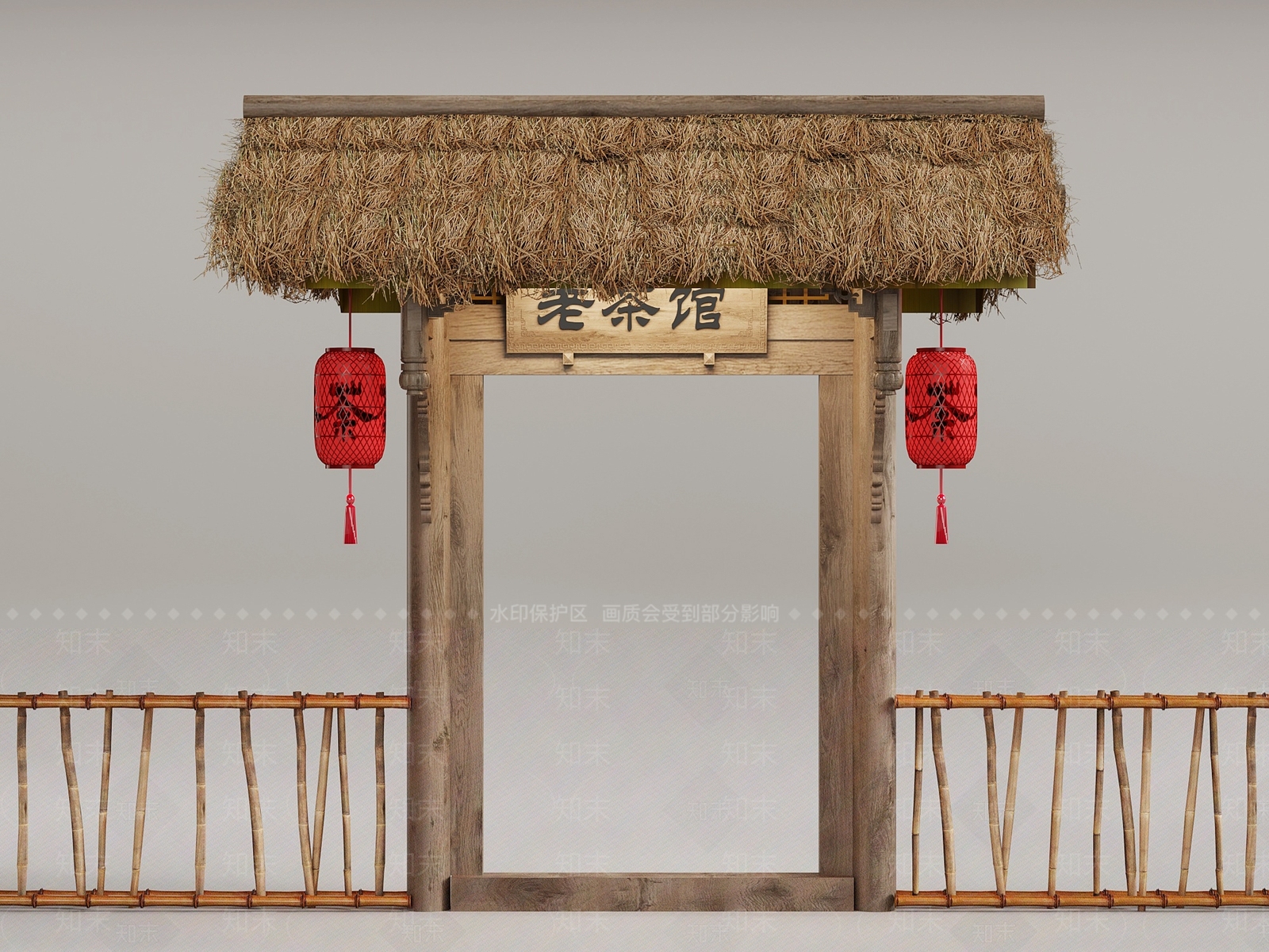 新中式屋檐SU模型下载【ID:1180713662】