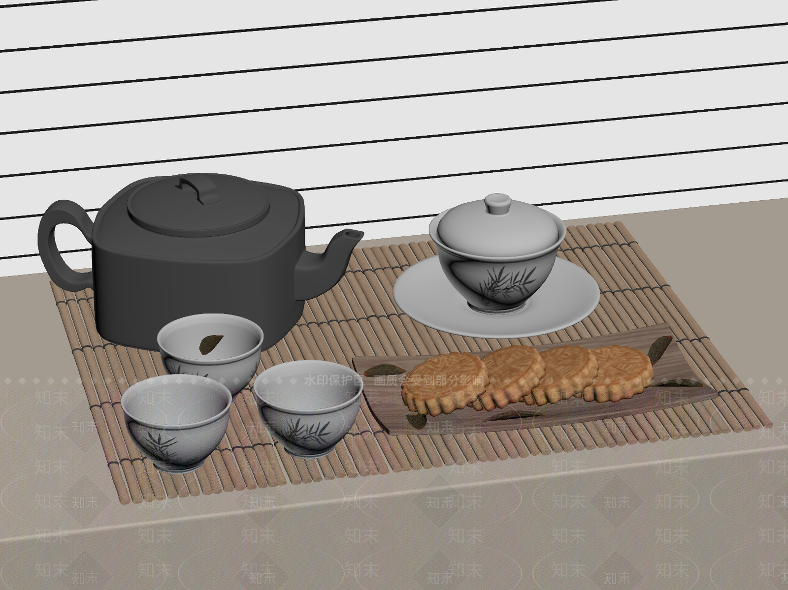 茶具SU模型下载【ID:1180714774】