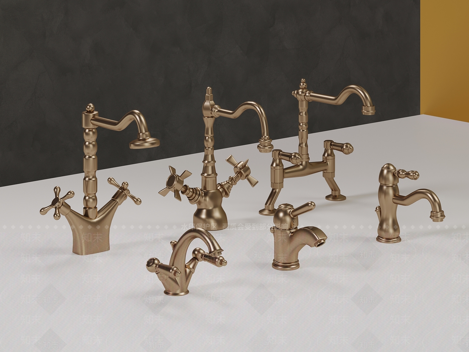 欧式水龙头SU模型下载【ID:1180718108】