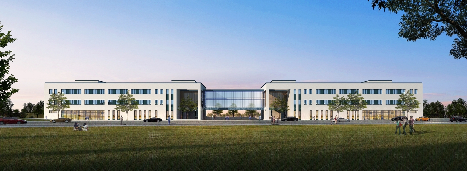 现代新中式学校建筑SU模型下载【ID:1180718723】