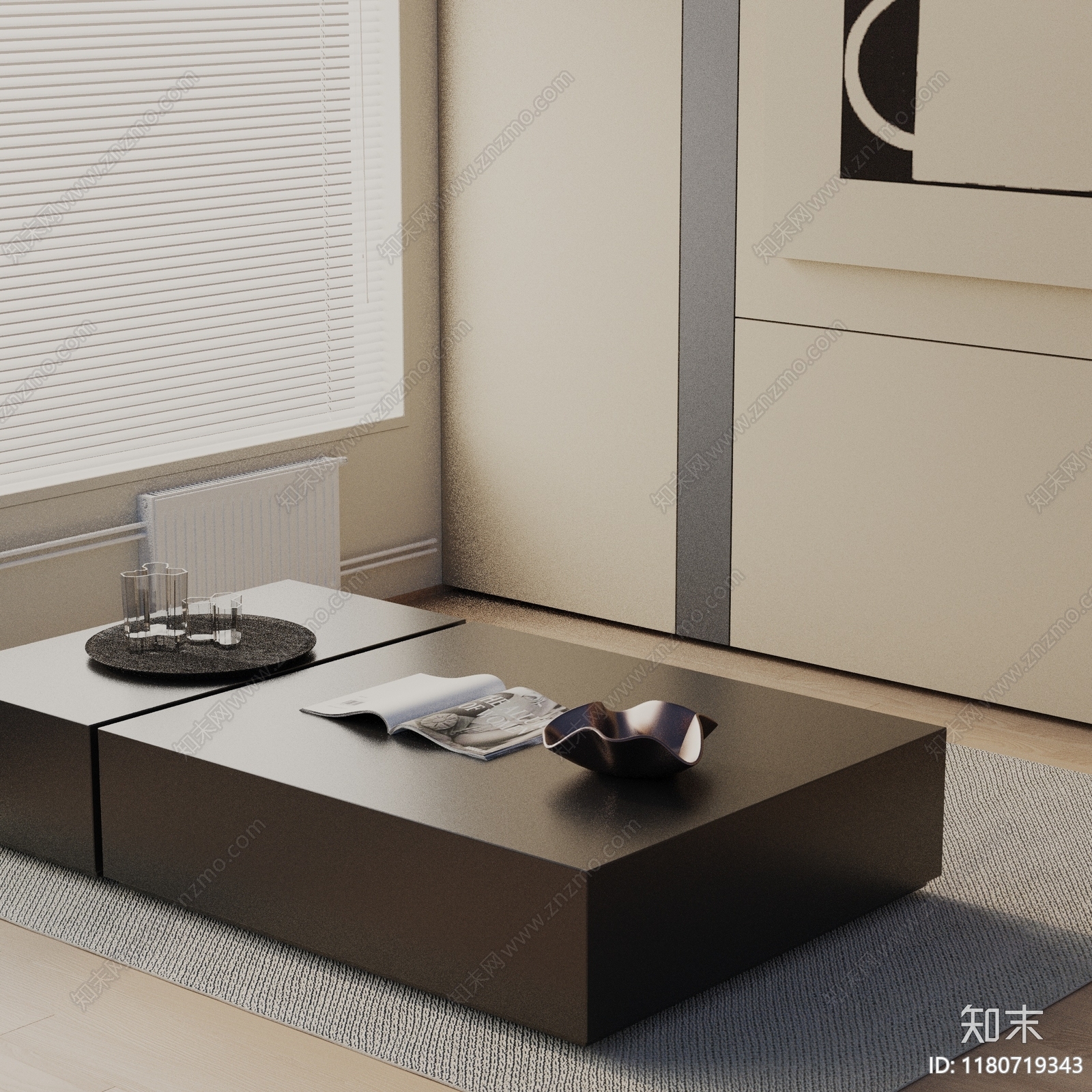 现代茶几3D模型下载【ID:1180719343】