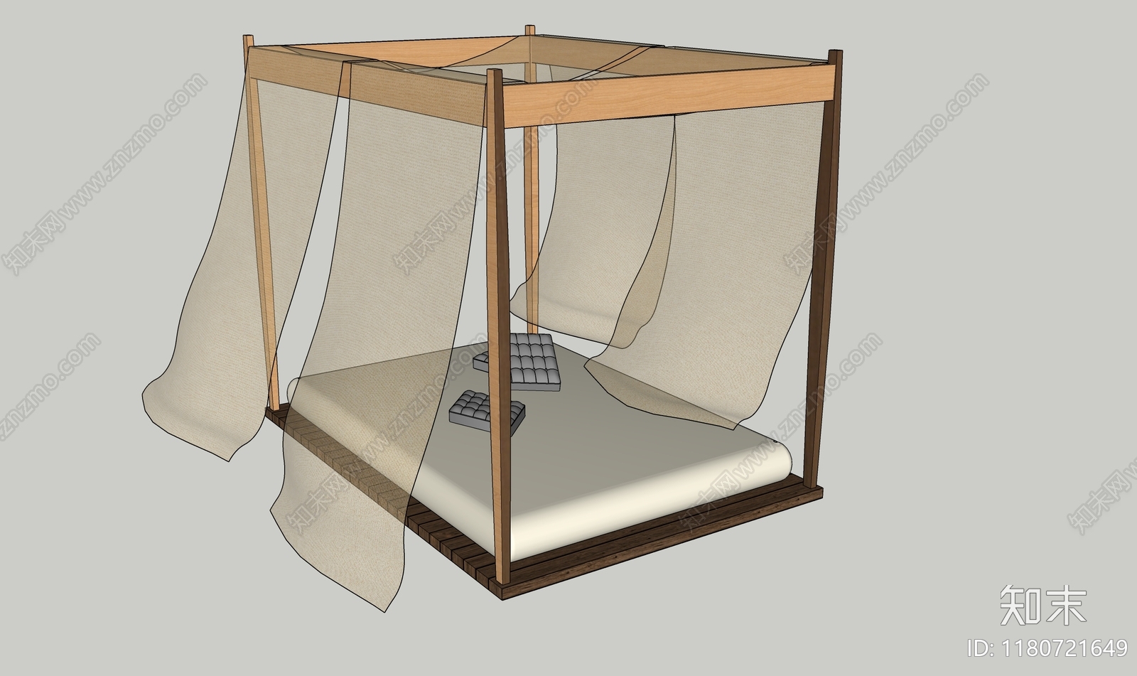 现代床品SU模型下载【ID:1180721649】