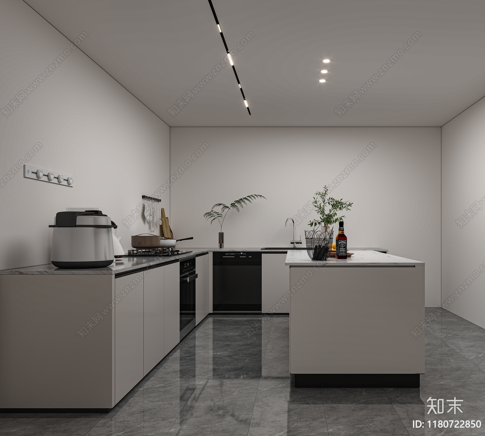 现代封闭式厨房3D模型下载【ID:1180722850】