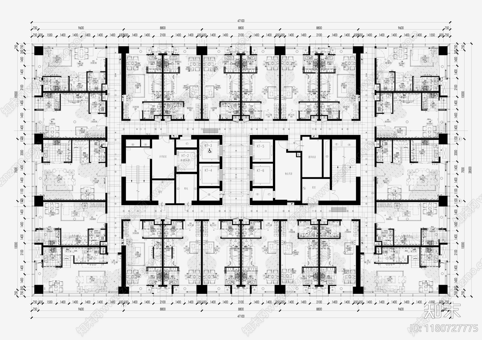 建筑平面图cad施工图下载【ID:1180727775】