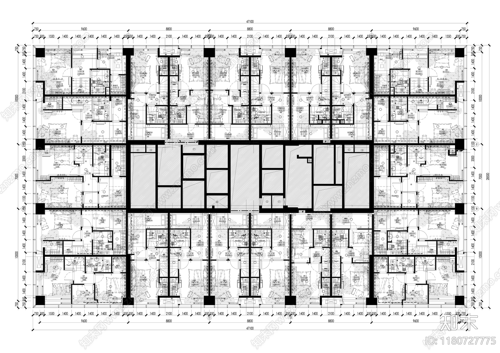 建筑平面图cad施工图下载【ID:1180727775】