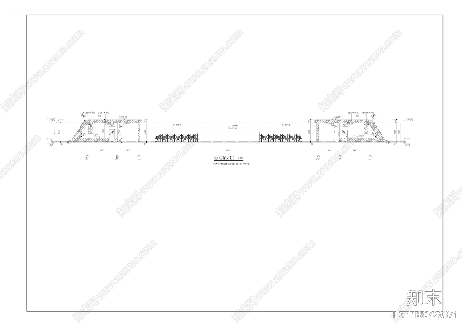 现代门卫室建筑cad施工图下载【ID:1180729371】