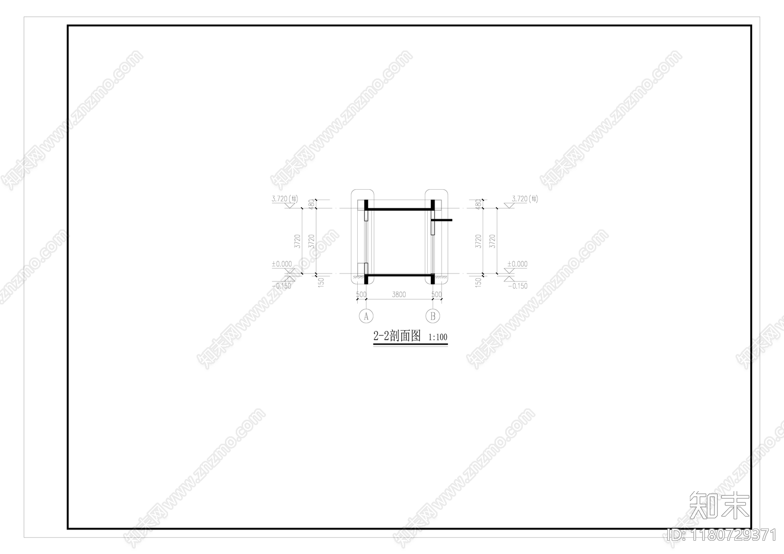 现代门卫室建筑cad施工图下载【ID:1180729371】