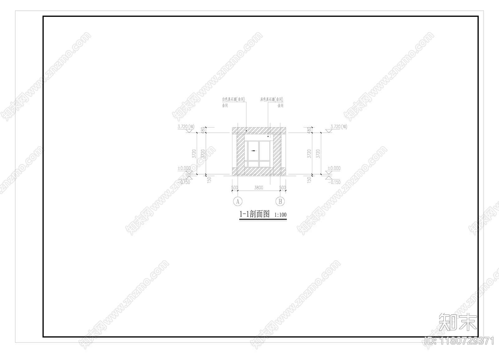 现代门卫室建筑cad施工图下载【ID:1180729371】