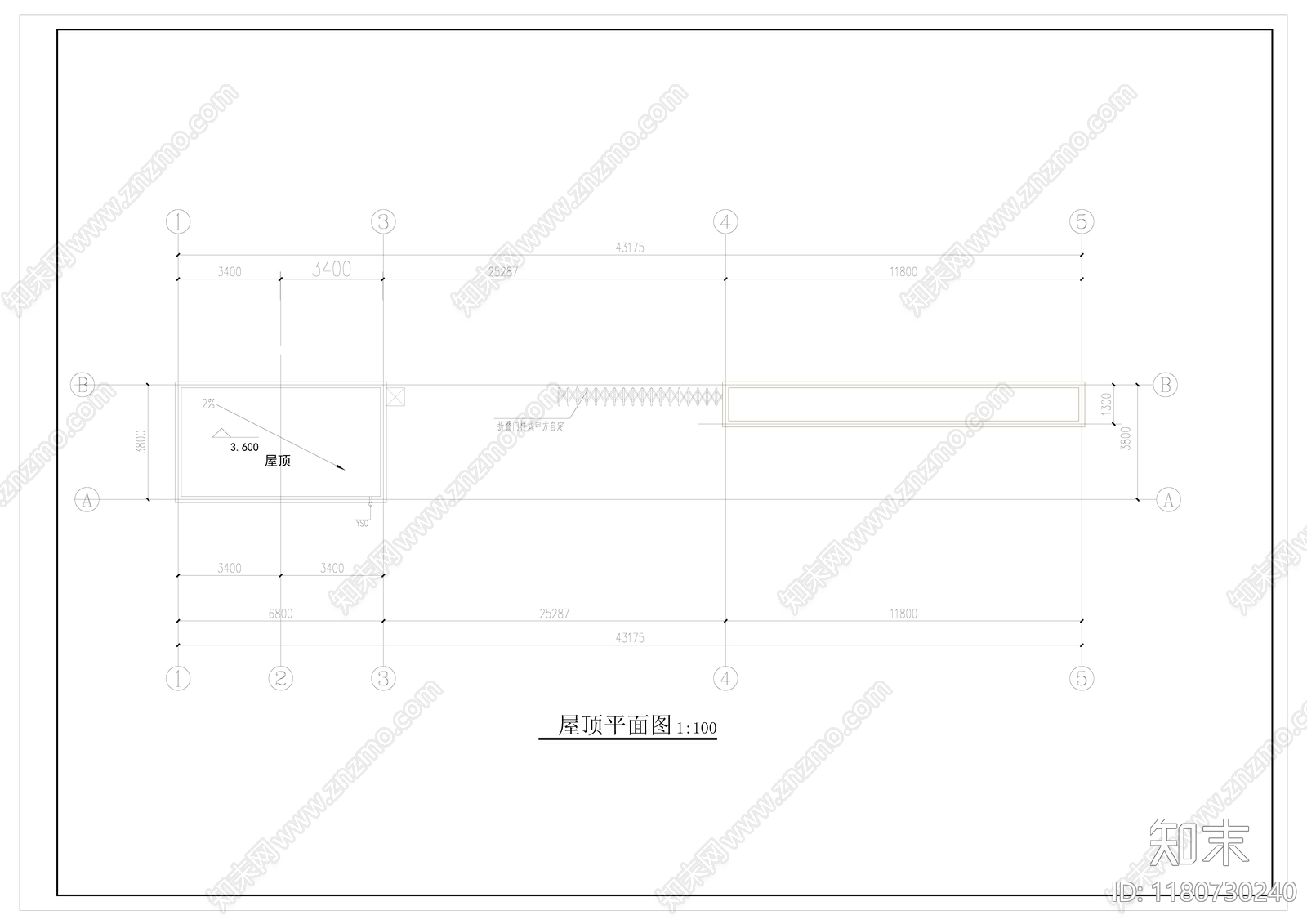 现代门卫室建筑cad施工图下载【ID:1180730240】