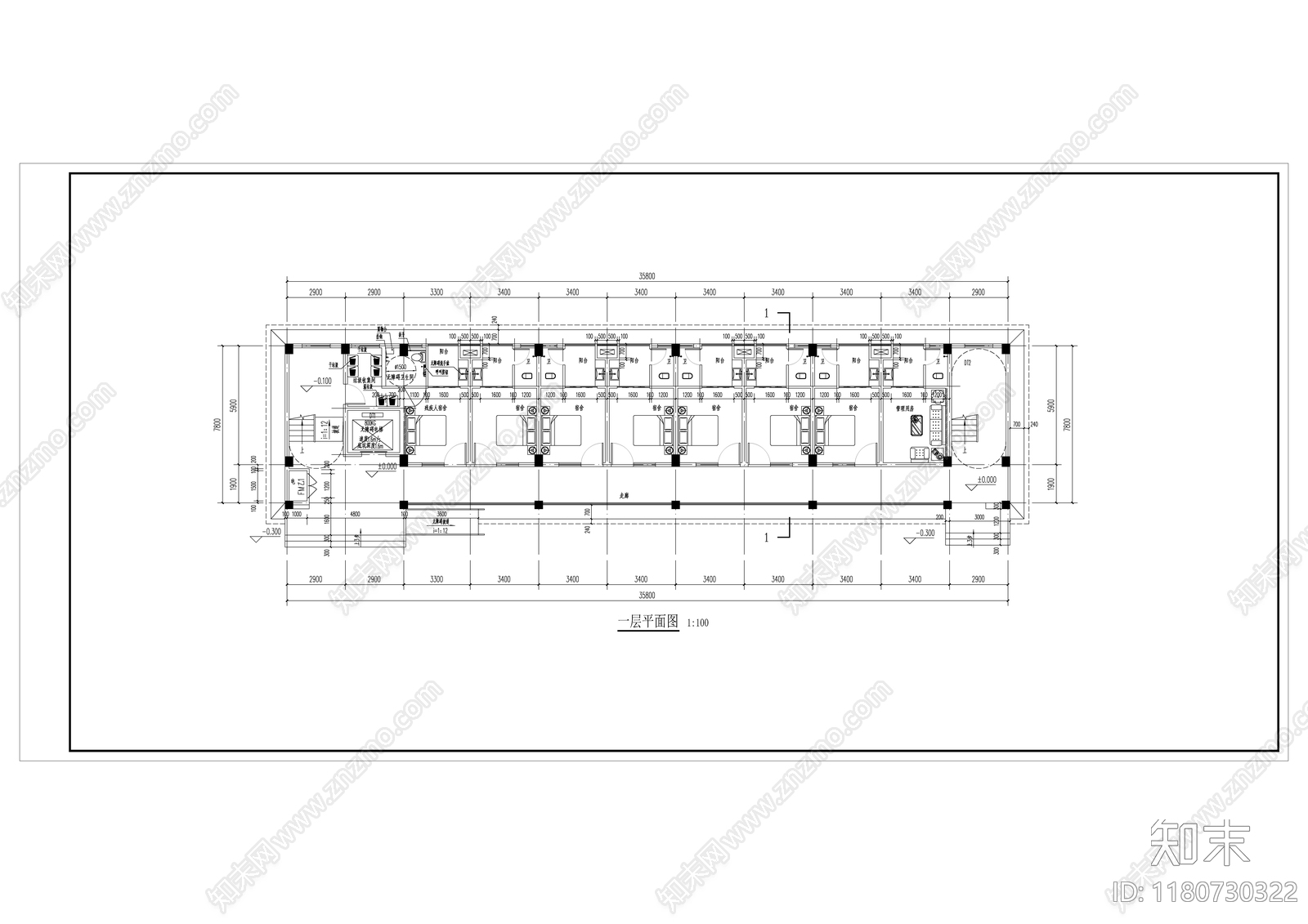 现代其他居住建筑cad施工图下载【ID:1180730322】