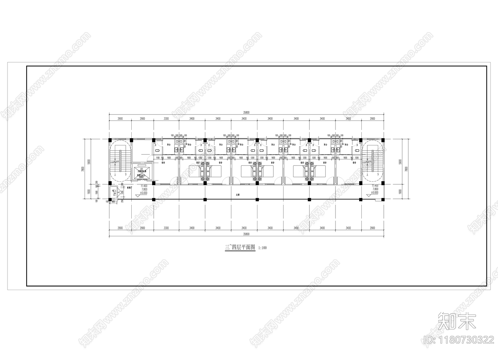 现代其他居住建筑cad施工图下载【ID:1180730322】