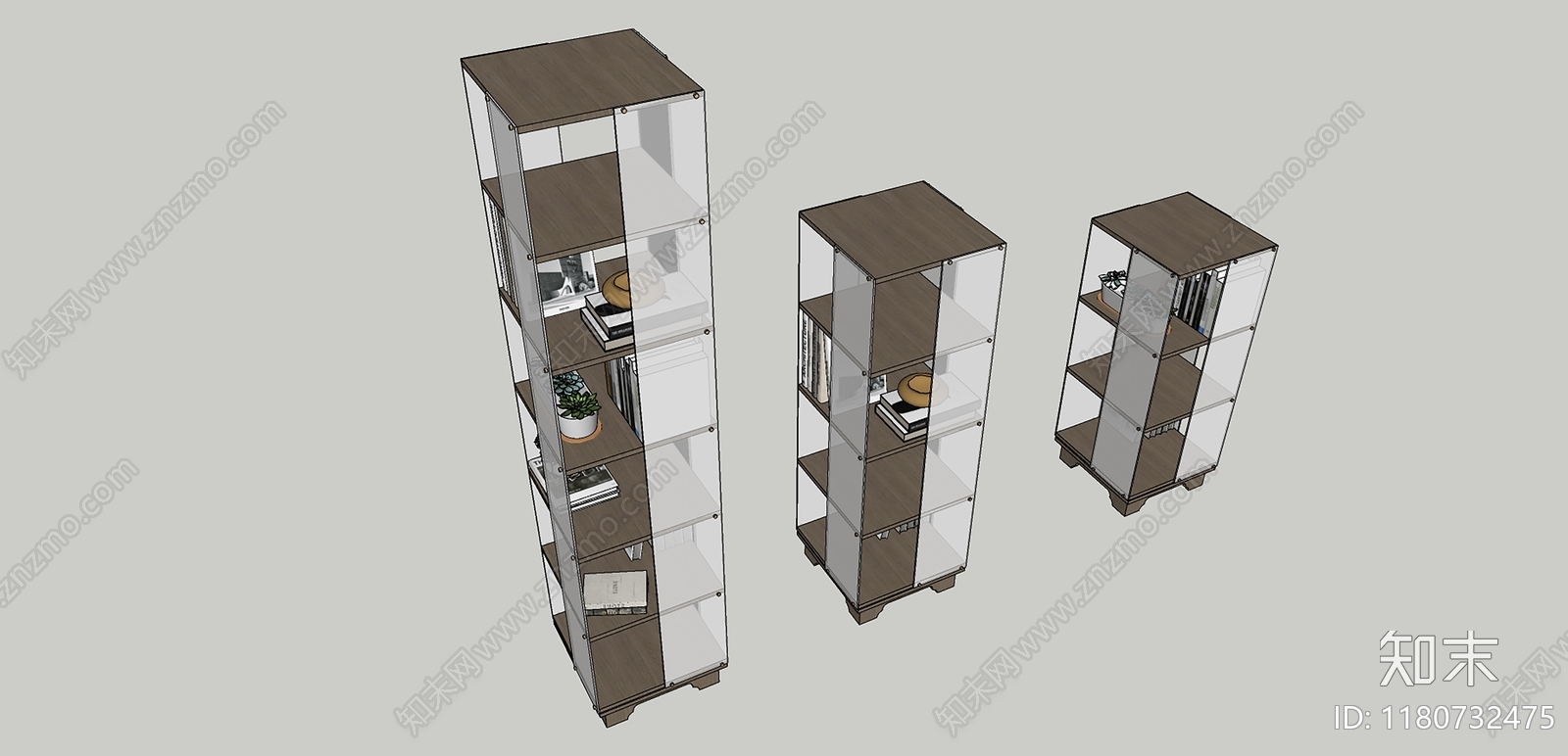 现代法式书柜SU模型下载【ID:1180732475】