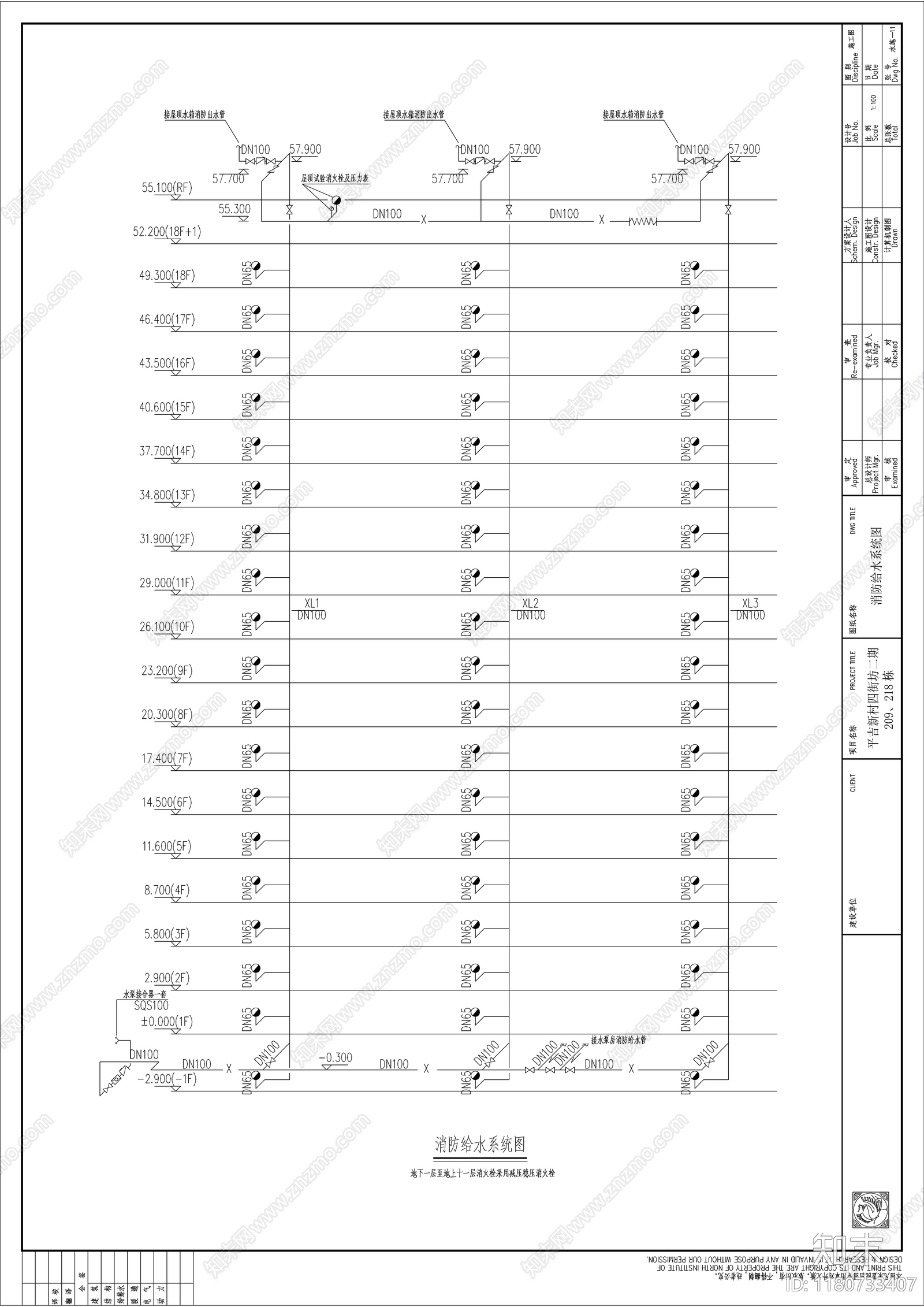 给排水图cad施工图下载【ID:1180733407】