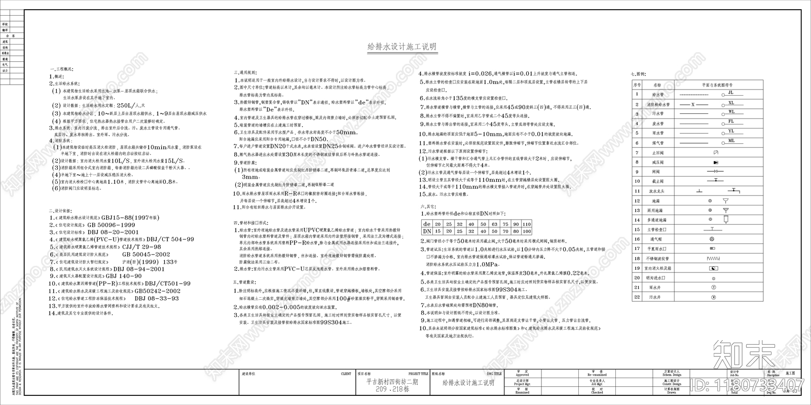 给排水图cad施工图下载【ID:1180733407】