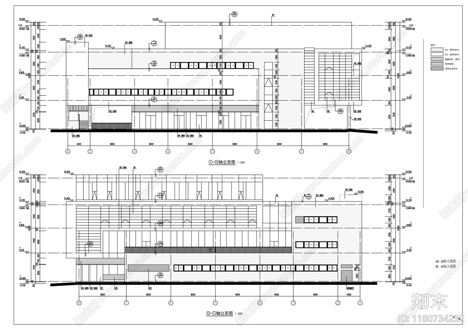 现代农贸市场建筑cad施工图下载【ID:1180734232】