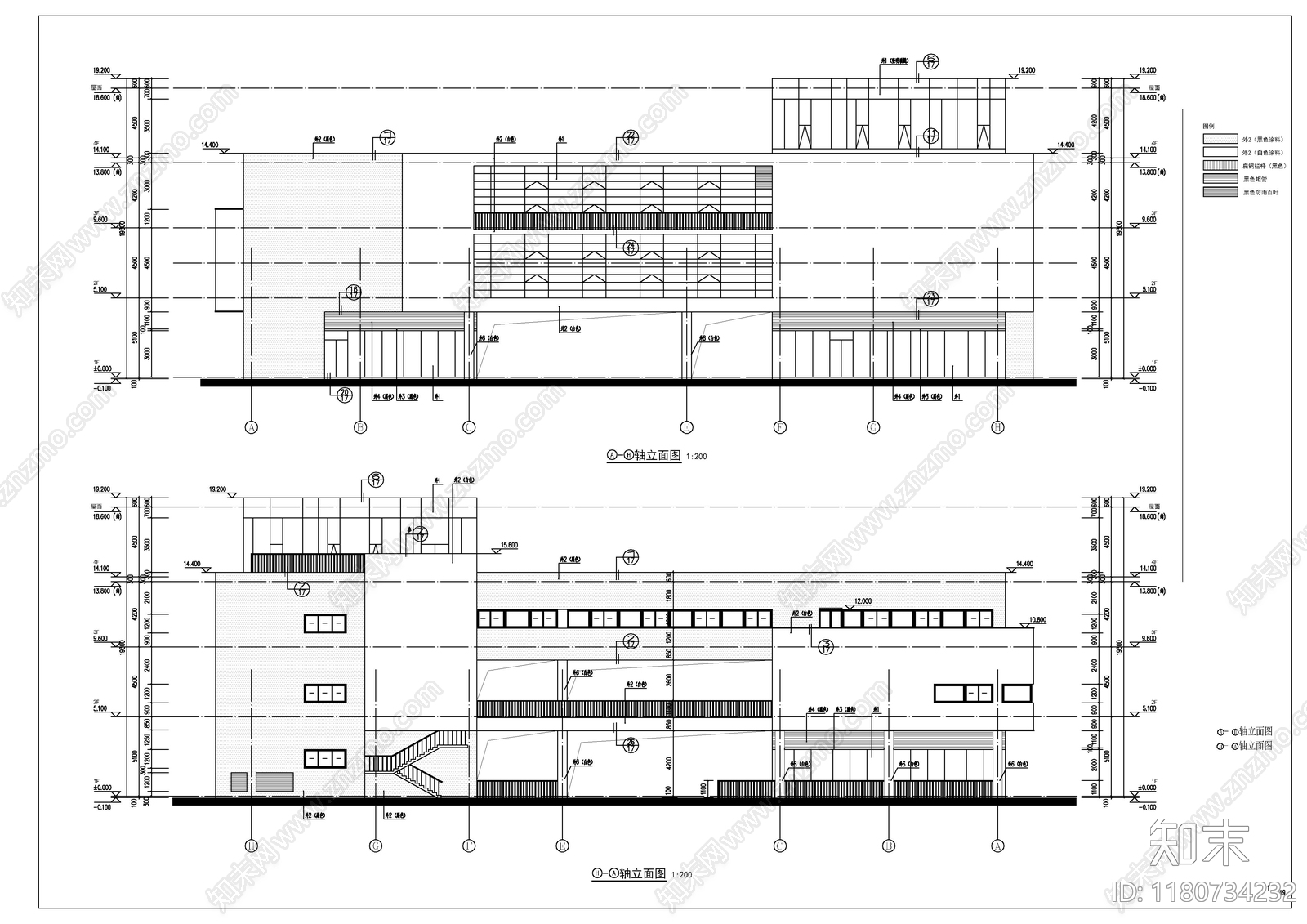 现代农贸市场建筑cad施工图下载【ID:1180734232】