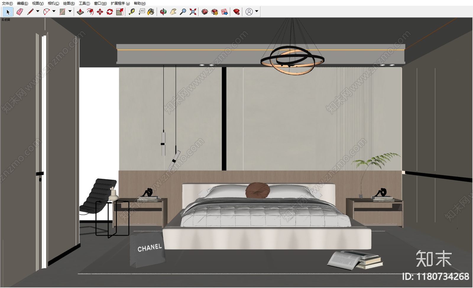 现代家居卧室SU模型下载【ID:1180734268】