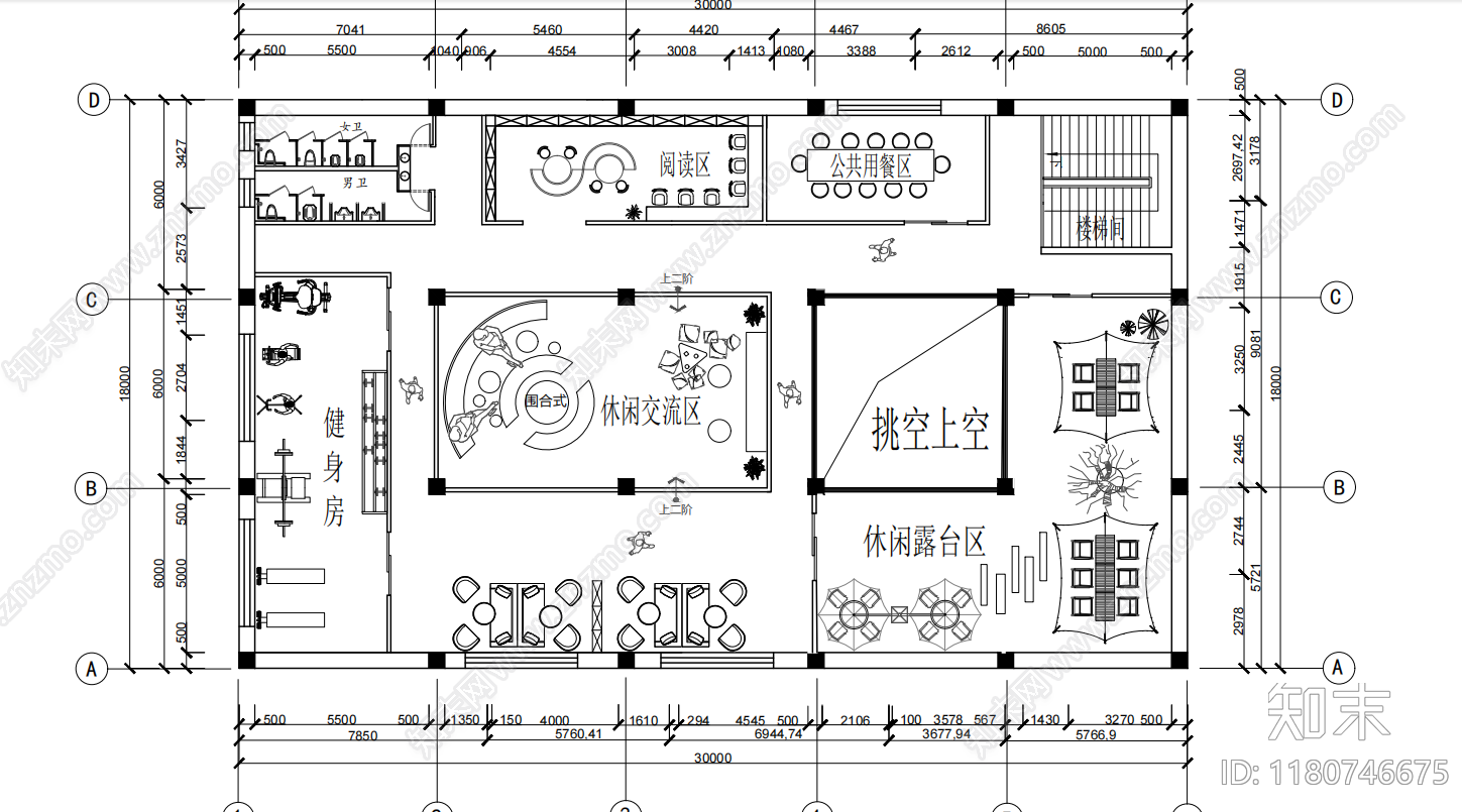 现代整体办公空间cad施工图下载【ID:1180746675】