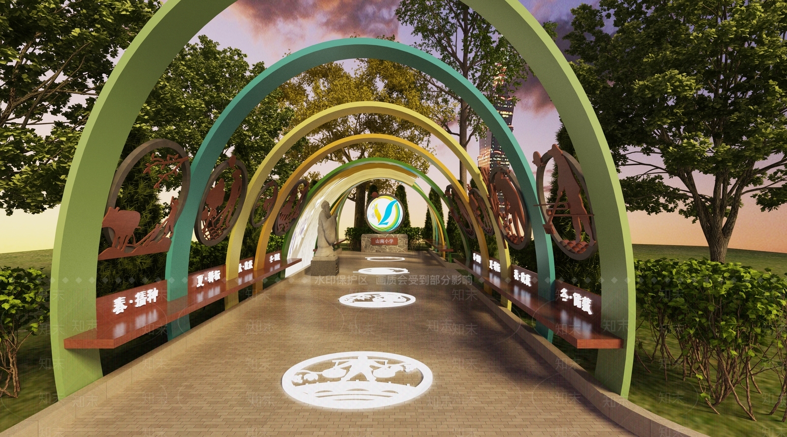 现代学校建筑SU模型下载【ID:1180747191】