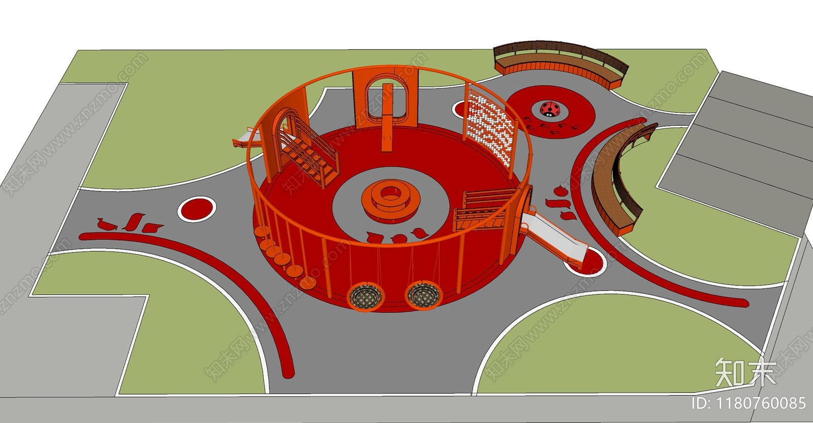 现代儿童游乐区SU模型下载【ID:1180760085】