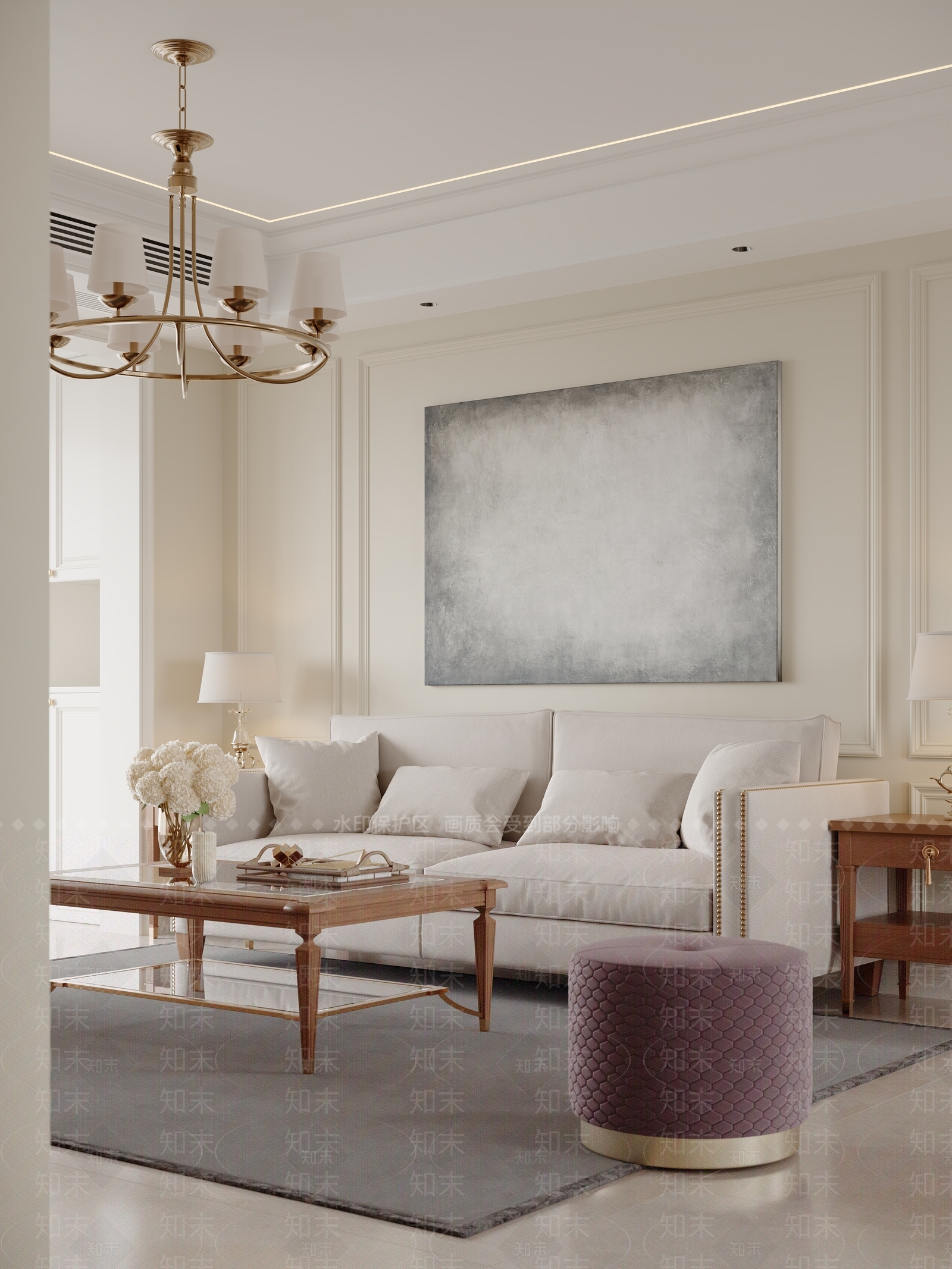 现代美式客餐厅3D模型下载【ID:1180762565】