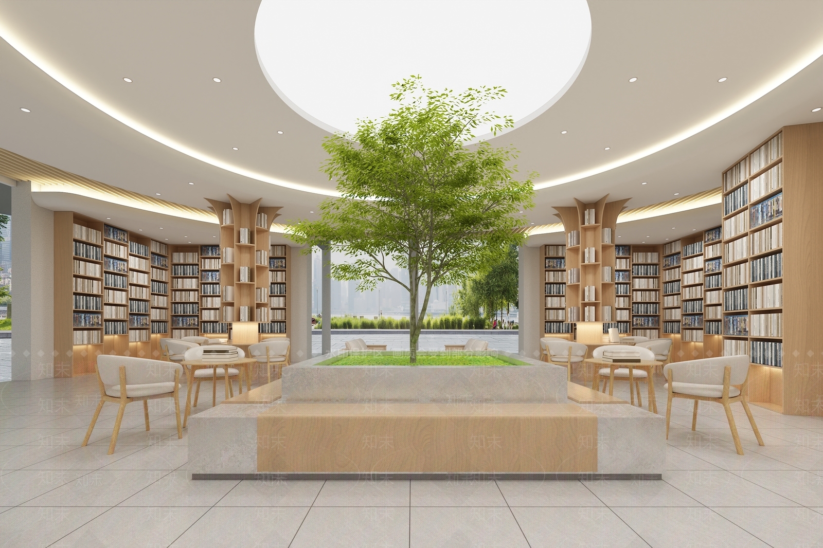 现代图书馆SU模型下载【ID:1180770627】